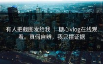 有人把截图发给我 ｜ 糖心vlog在线观看。真假自辨，我只摆证据
